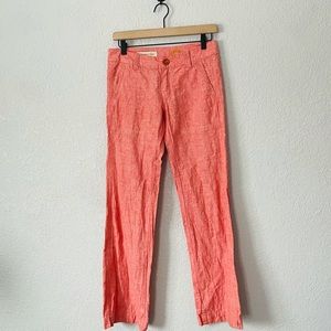 Anthropologie Pilcro Light Weight Pink/Orange Linen Cotton  Pants